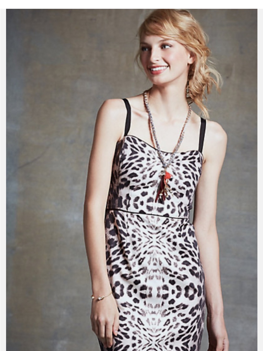 Corey Lynn Calter Leopard Print Mini Dress in Black and Cream Anthropologie!